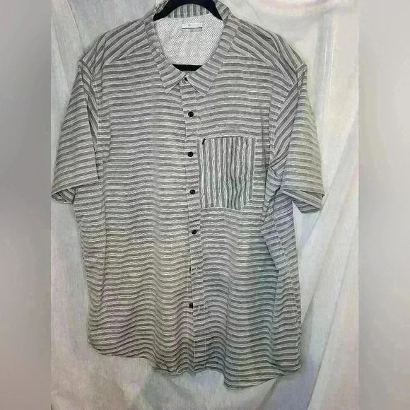 Columbia Other - Columbia Mens XXL Gray Striped Twisted Creek UPF Omni-Shade Vented Shirt Pocket